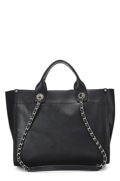 Chanel,  Black Caviar Studded Deauville Shopper Small, Black
