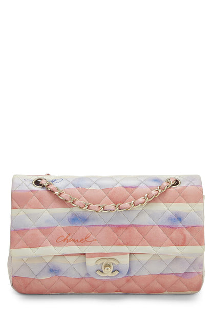 Chanel,  Multicolor Lambskin Watercolor Classic Double Flap Medium, Multi
