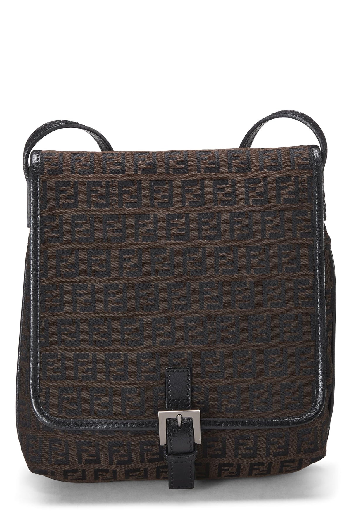 Fendi,  Brown Zucchino Canvas Crossbody Small, Brown