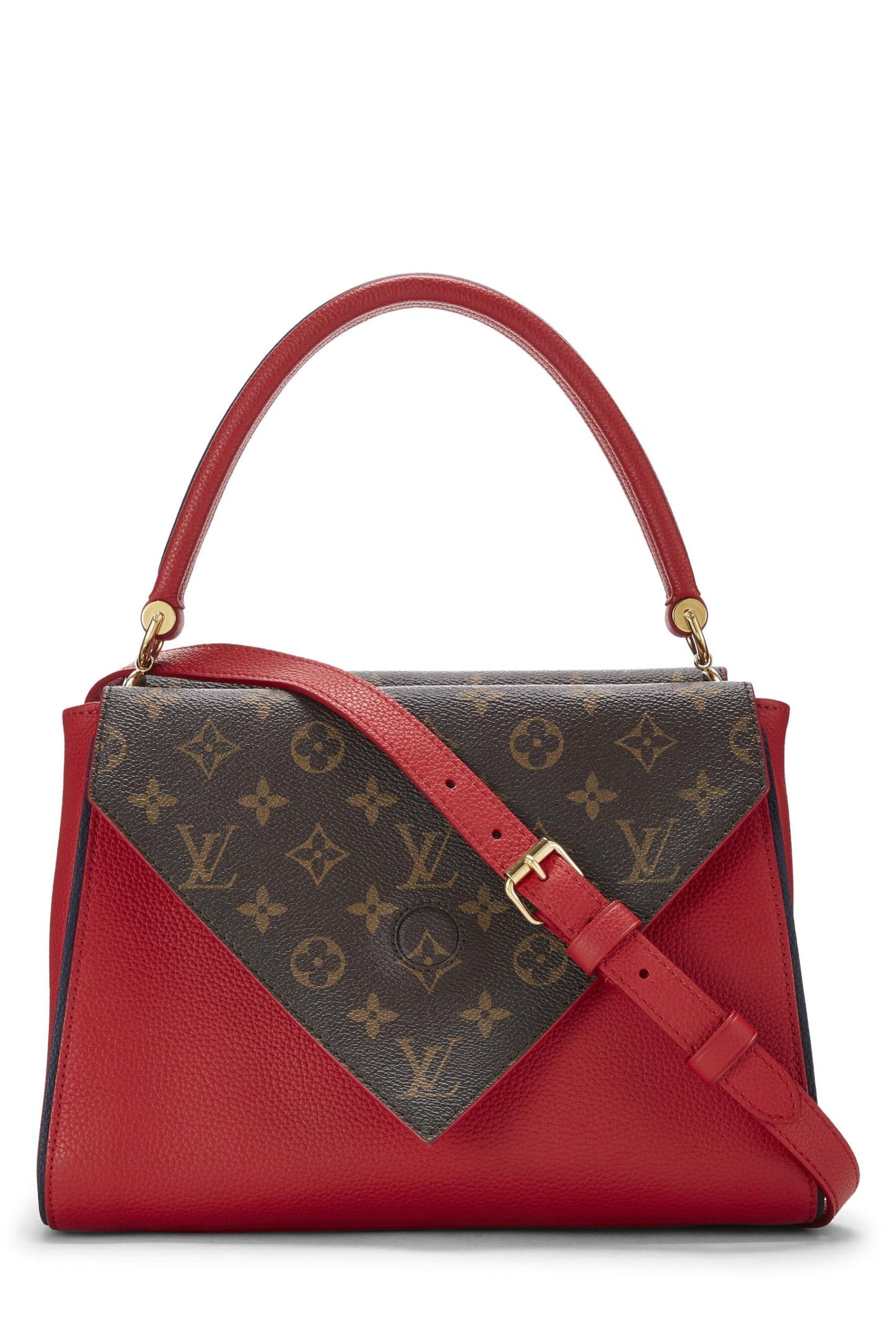 Louis Vuitton,  Red Leather Double V Bag, Red