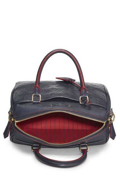 Louis Vuitton,  Bleu Infini Monogram Empreinte Speedy Bandouliere 25, Navy