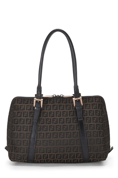 Fendi,  Brown Zucchino Canvas Shoulder Bag, Brown