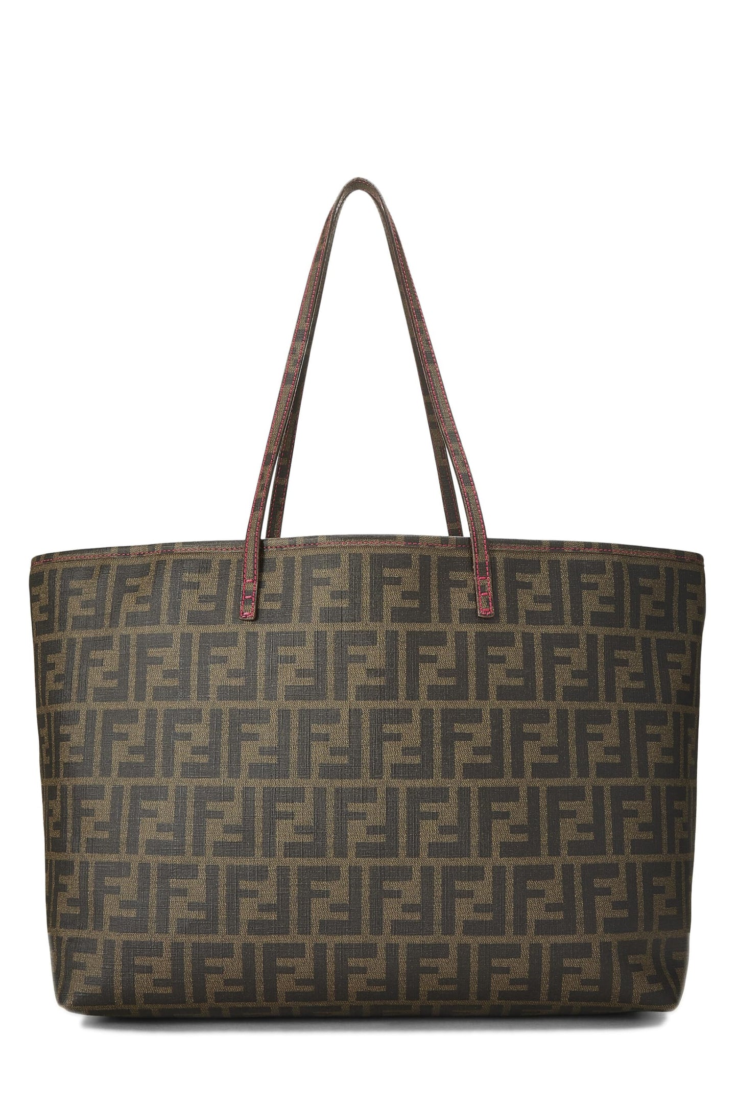 Fendi,  Brown Zucca Coated Canvas Roll Tote Small, Pink