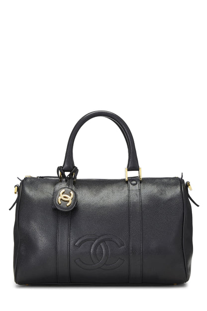 Chanel,  Black Caviar Boston Small, Black