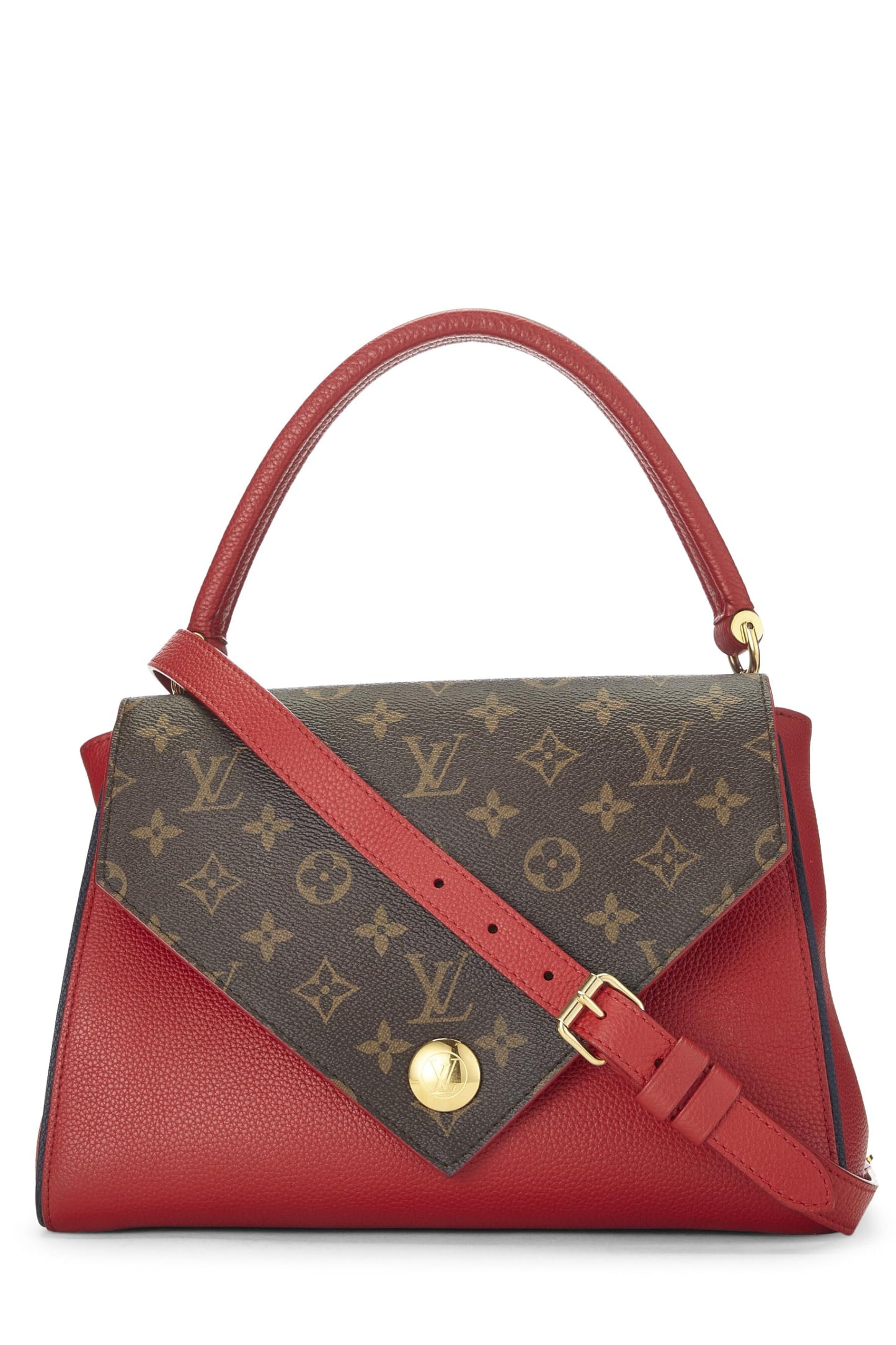 Louis Vuitton,  Red Monogram Leather Double V Bag, Red