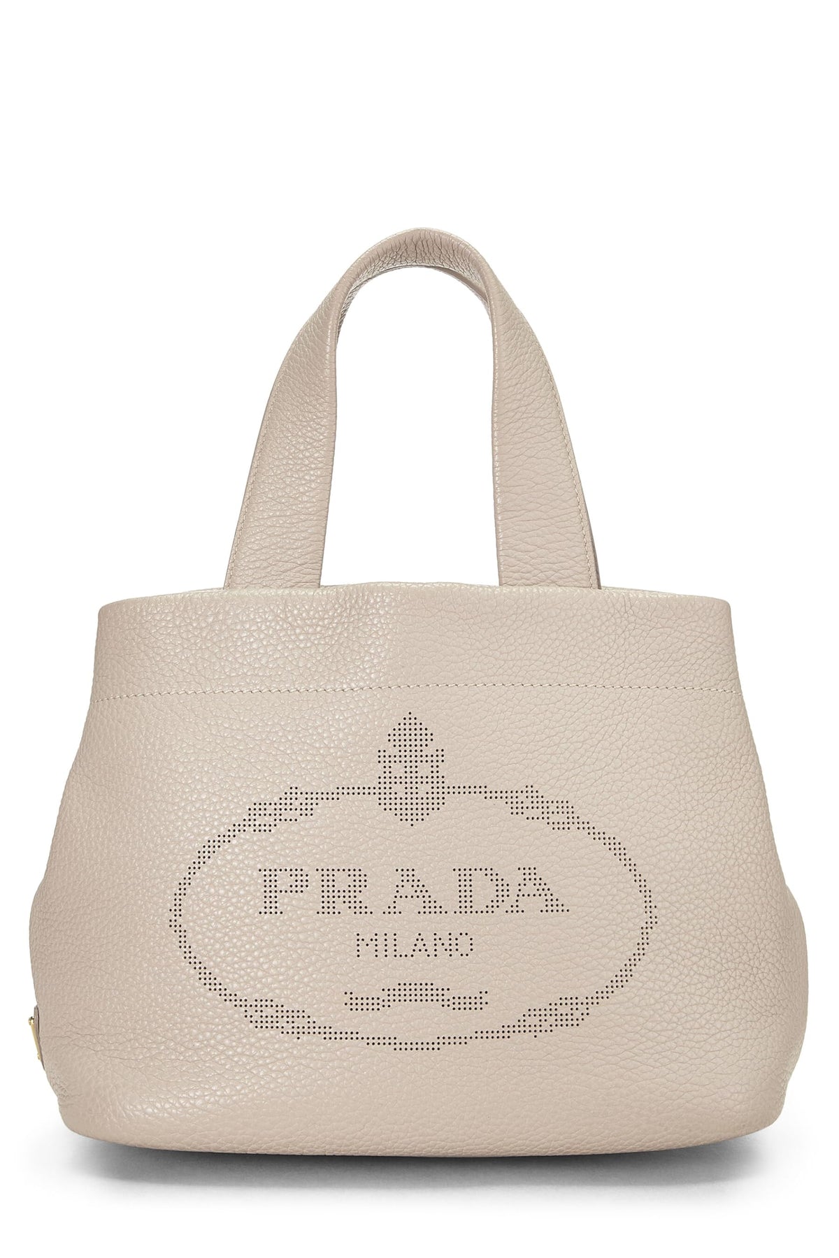Prada,  Pink Vitello Daino Perforated Logo Handbag, Pink