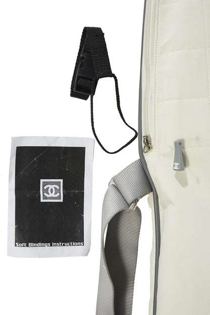 Chanel,  White Fiberglass 'CC' Sportline Snowboard, White