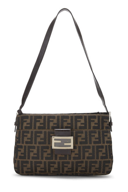 Fendi,  Brown Zucca Canvas Shoulder Bag, Brown