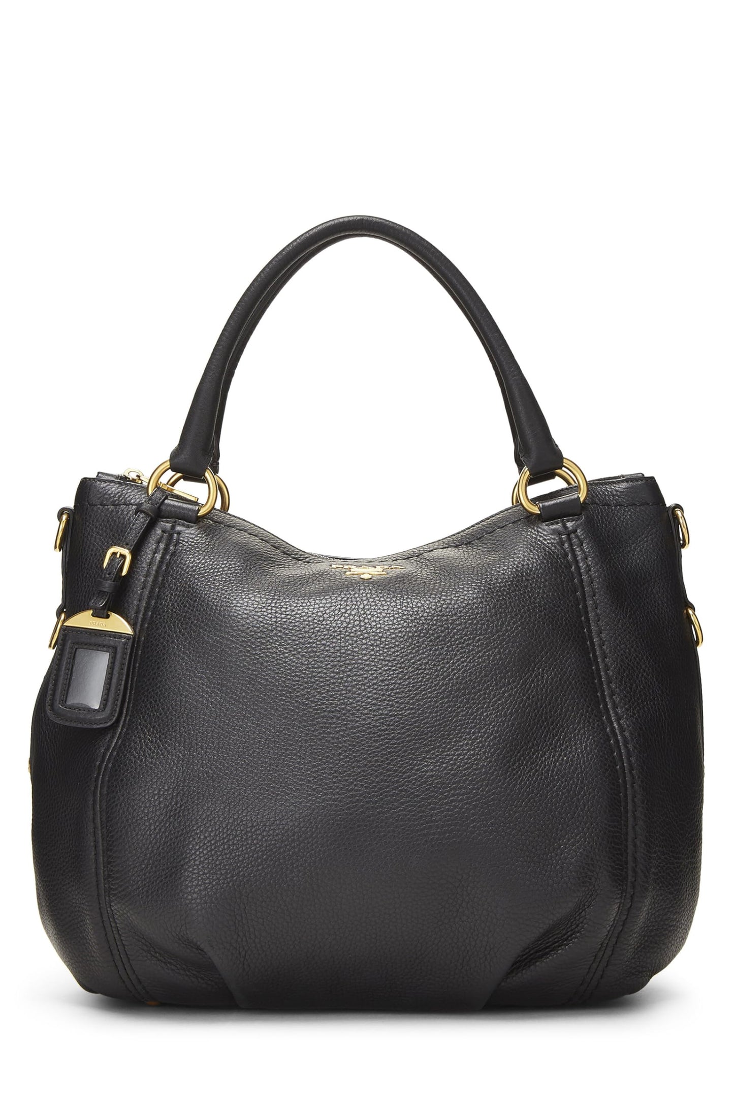 Prada,  Black Vitello Daino Sacca 2 Manici, Black