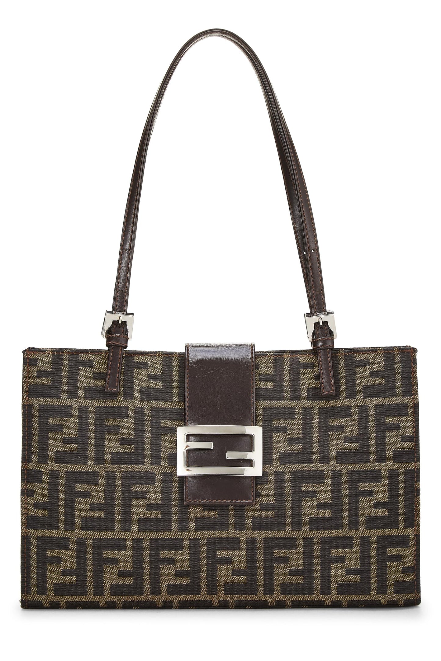Fendi,  Brown Zucca Canvas Shopping Tote Small, Brown