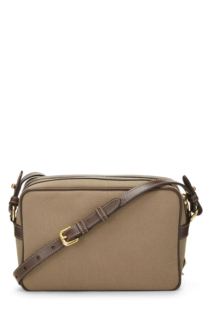 Prada,  Beige Canvas Logo Camera Bag, Brown