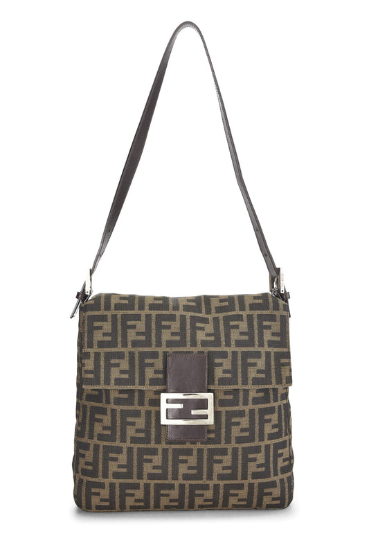 Fendi,  Brown Zucca Canvas Shoulder Bag, Brown
