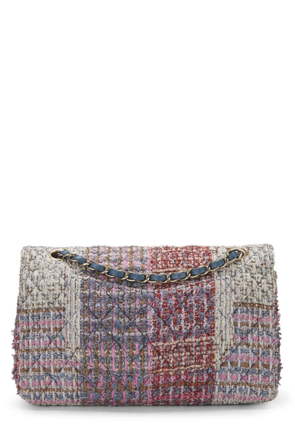 Chanel,  Multicolor Paneled Tweed Classic Double Flap Medium, Multi