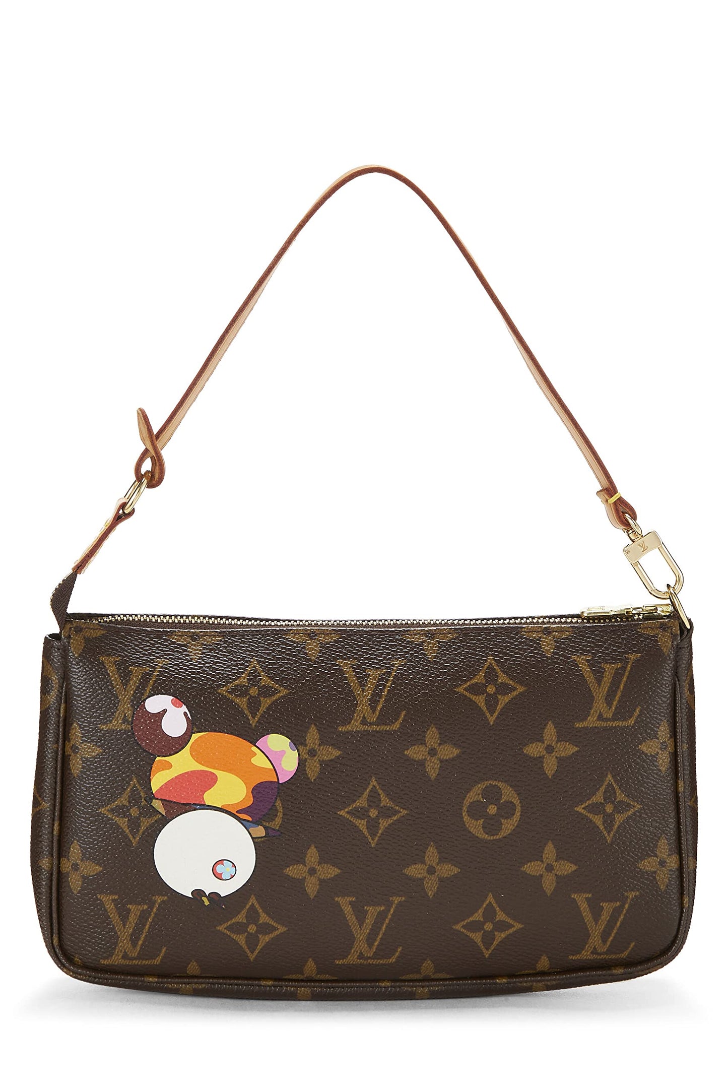 Louis Vuitton,  Takashi Murakami x Louis Vuitton Monogram Canvas Panda Pochette Accessoires, Brown