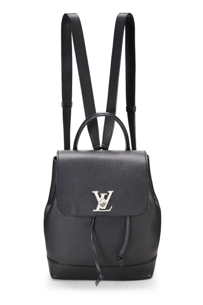 Louis Vuitton,  Black Leather Lock Me Backpack, Black