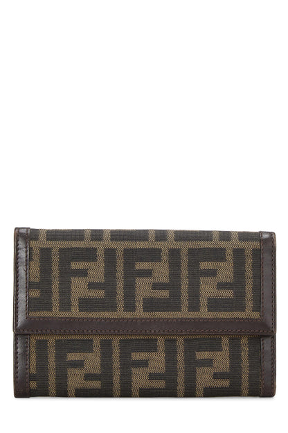 Fendi,  Brown Zucca Canvas Long Wallet, Brown