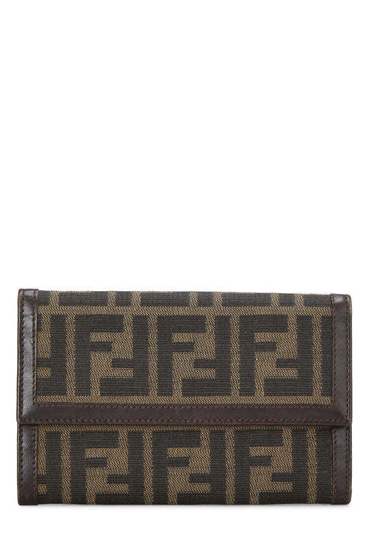 Fendi,  Brown Zucca Canvas Long Wallet, Brown