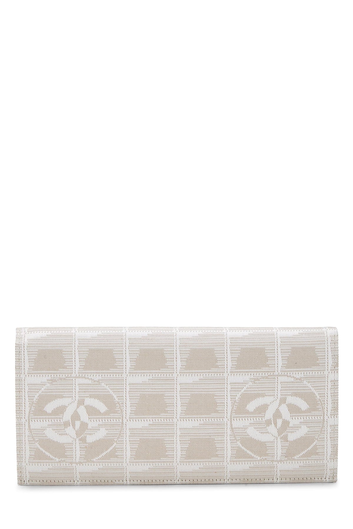Chanel,  Beige Nylon Travel Line Long Wallet, Beige