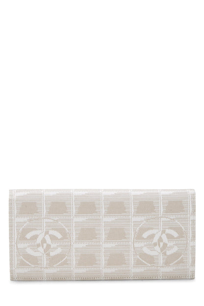 Chanel,  Beige Nylon Travel Line Long Wallet, Beige
