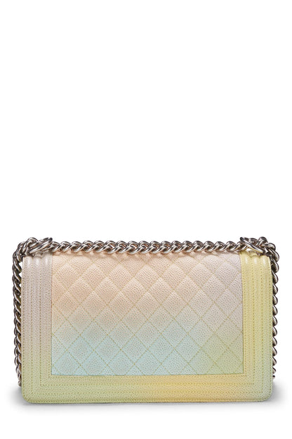 Chanel,  Rainbow Quilted Caviar Boy Bag Medium, Multi
