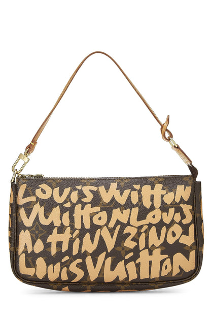 Louis Vuitton,  Stephen Sprouse x Louis Vuitton Beige Monogram Graffiti Pochette Accessoires, Beige