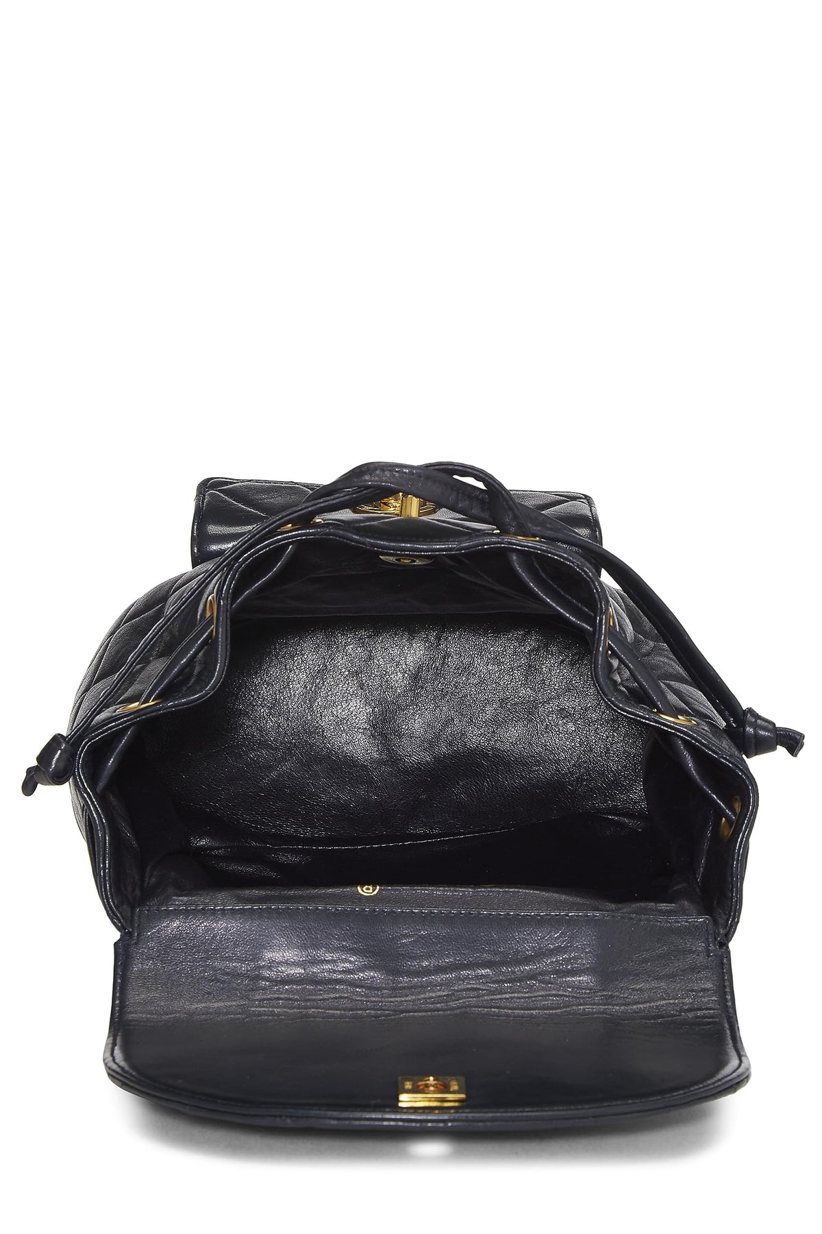Chanel,  Black Quilted Lambskin 'CC' Classic Backpack Small, Black