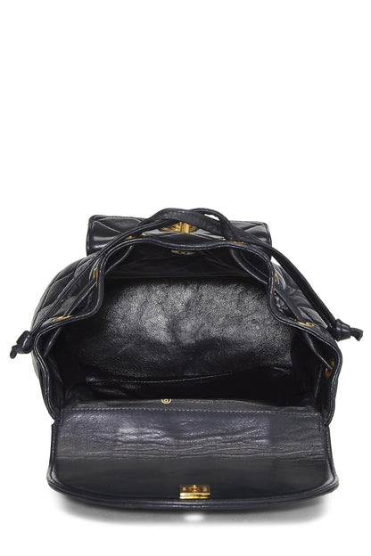 Chanel,  Black Quilted Lambskin 'CC' Classic Backpack Small, Black