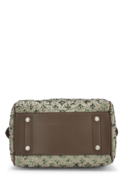Louis Vuitton,  Green Monogram Sequined Sunshine Express Speedy 30, Green