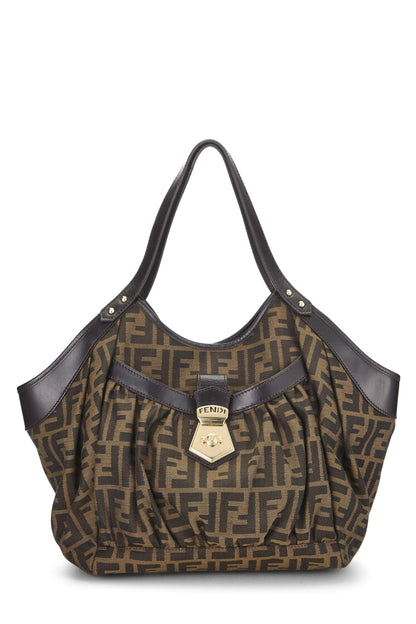 Fendi,  Brown Zucca Canvas Chef Pocket Tote Large, Brown