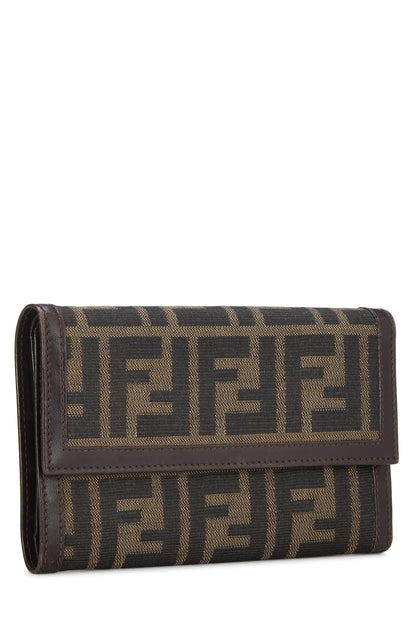Fendi,  Brown Zucca Canvas Long Wallet, Brown