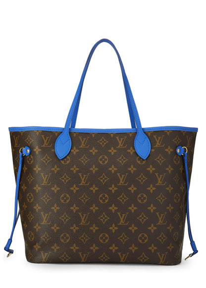 Louis Vuitton,  Blue Monogram Canvas Ikat Flower Neverfull MM, Blue