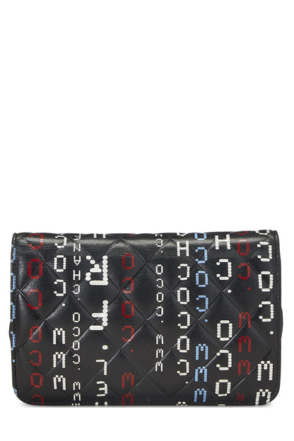 Chanel,  Black & Multicolor Lambskin Data Center Wallet on Chain (WOC), Black