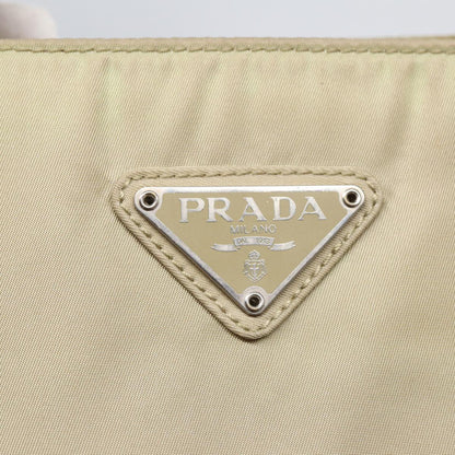 PRADA Tote Bag Nylon Cream Auth 82037