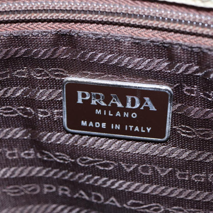 PRADA Tote Bag Nylon Cream Auth 82037