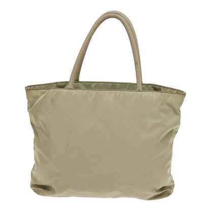 PRADA Tote Bag Nylon Cream Auth 82037