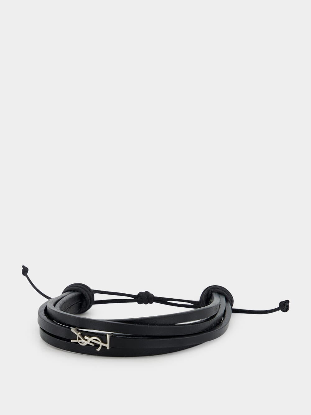 Black Leather Cassandre Bracelet
