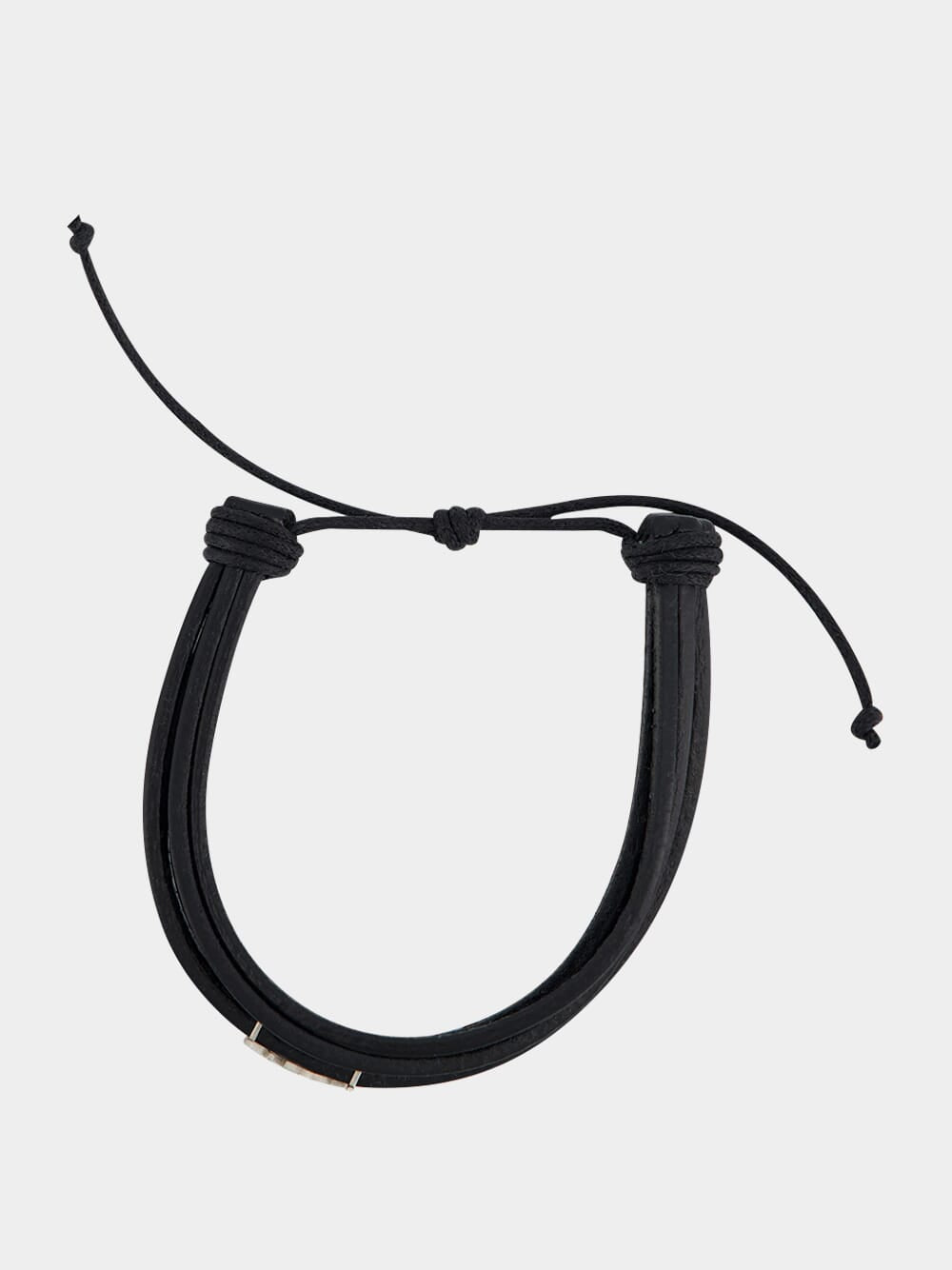 Black Leather Cassandre Bracelet