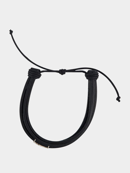 Black Leather Cassandre Bracelet