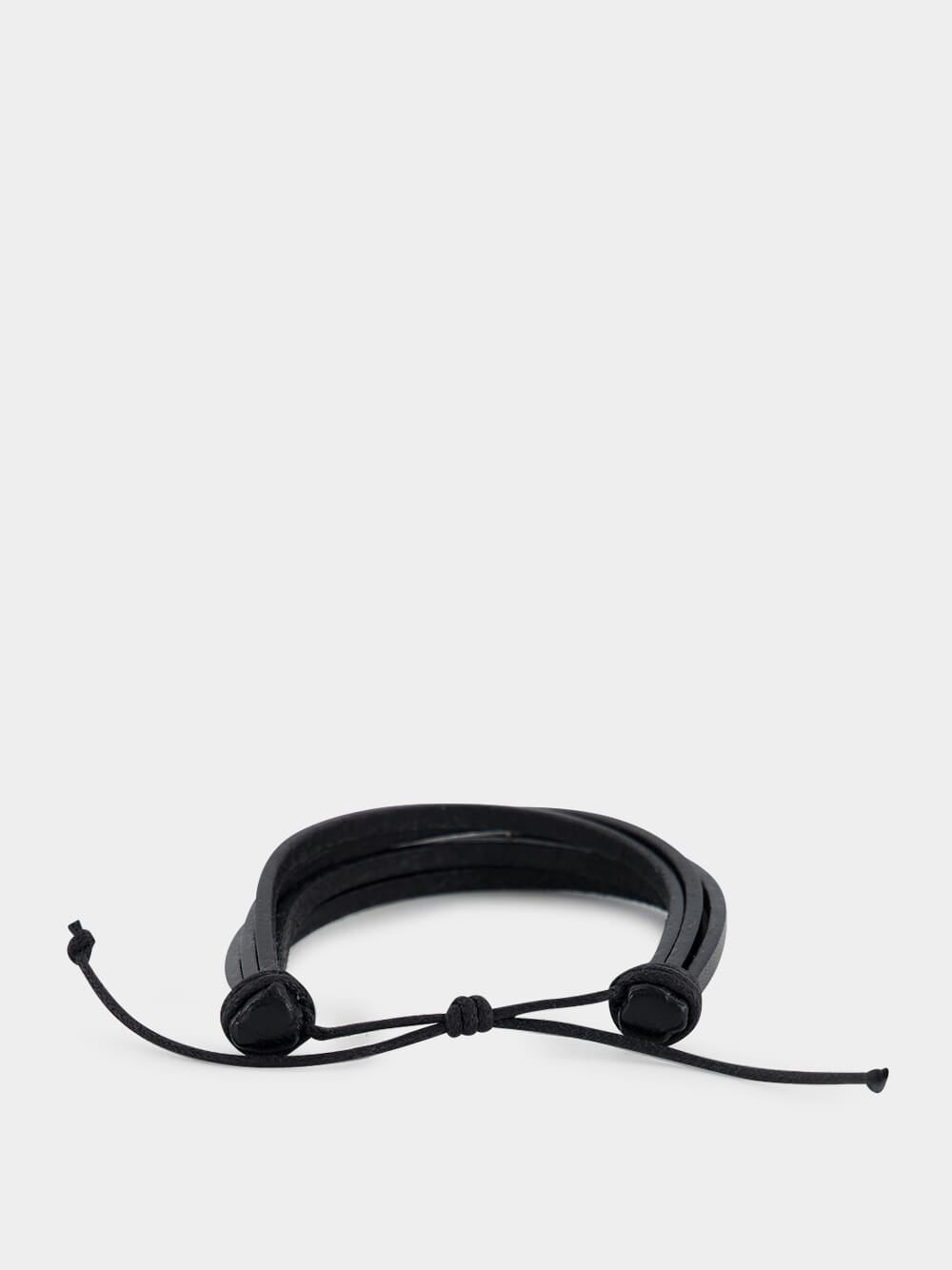 Black Leather Cassandre Bracelet
