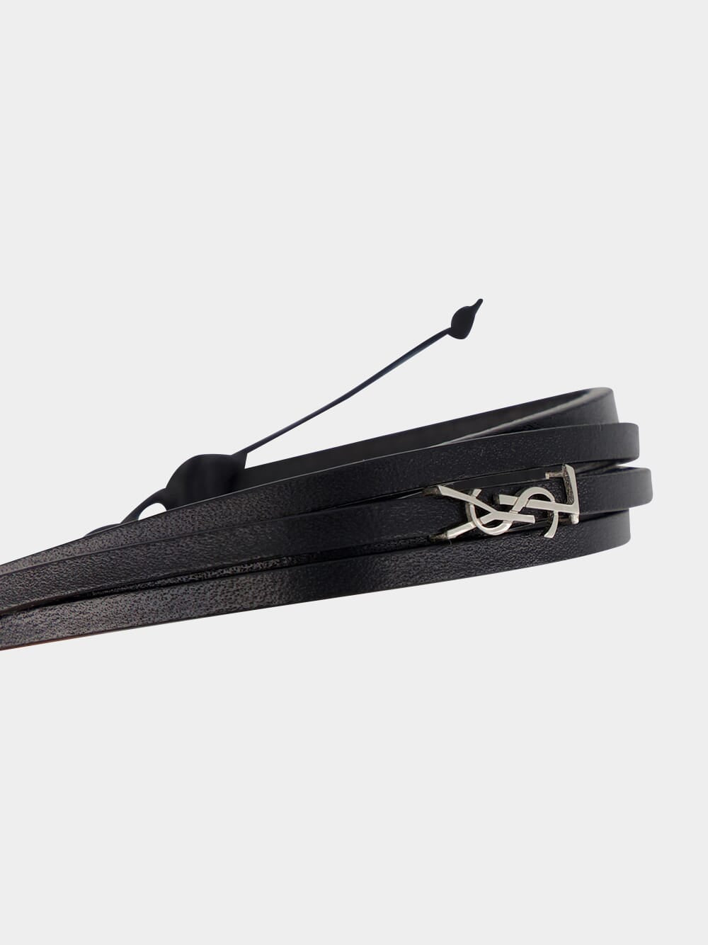 Black Leather Cassandre Bracelet