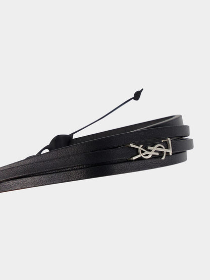 Black Leather Cassandre Bracelet