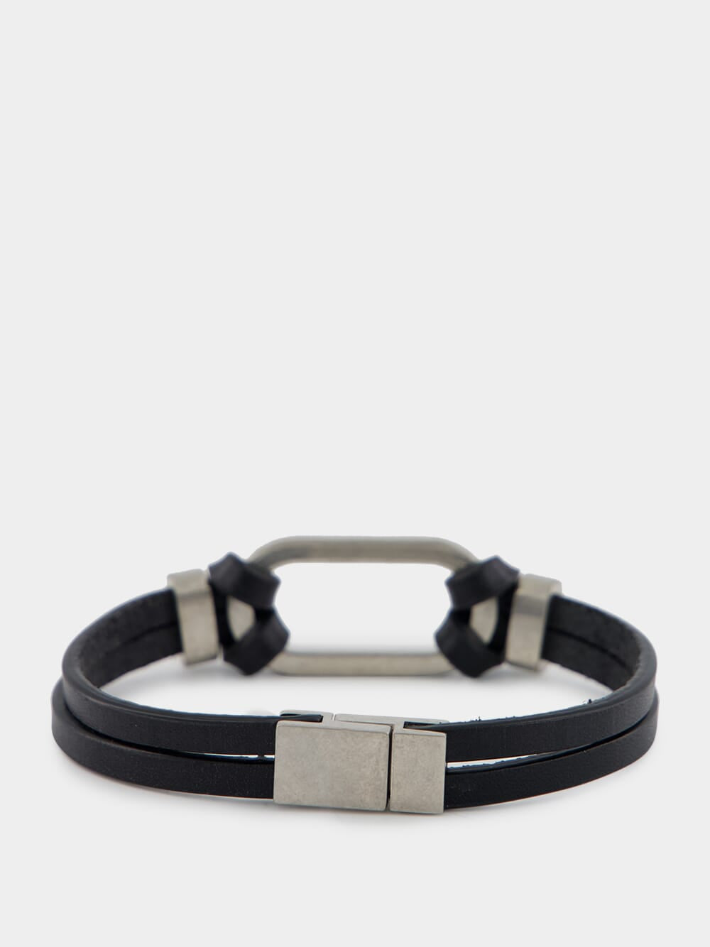 Oval Ring Bracelet in Black and Oxidized Nickel
