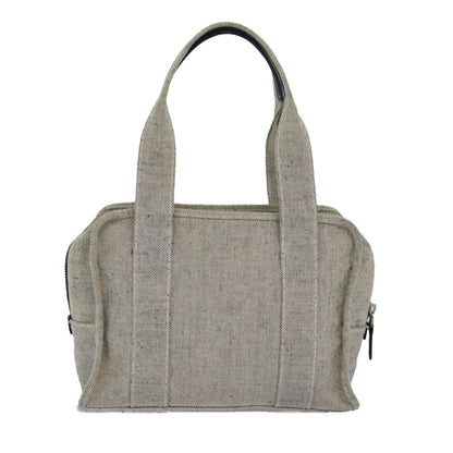 PRADA Hand Bag Canvas Gray Auth 82074