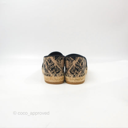 Dior Granville Espadrille Plan De Paris Beige Black Size 37.5