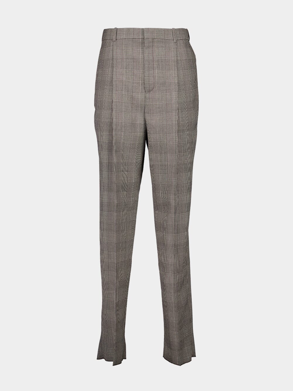 Noir et Marron Prince of Wales Wool Pants