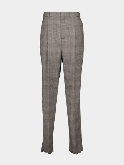 Noir et Marron Prince of Wales Wool Pants