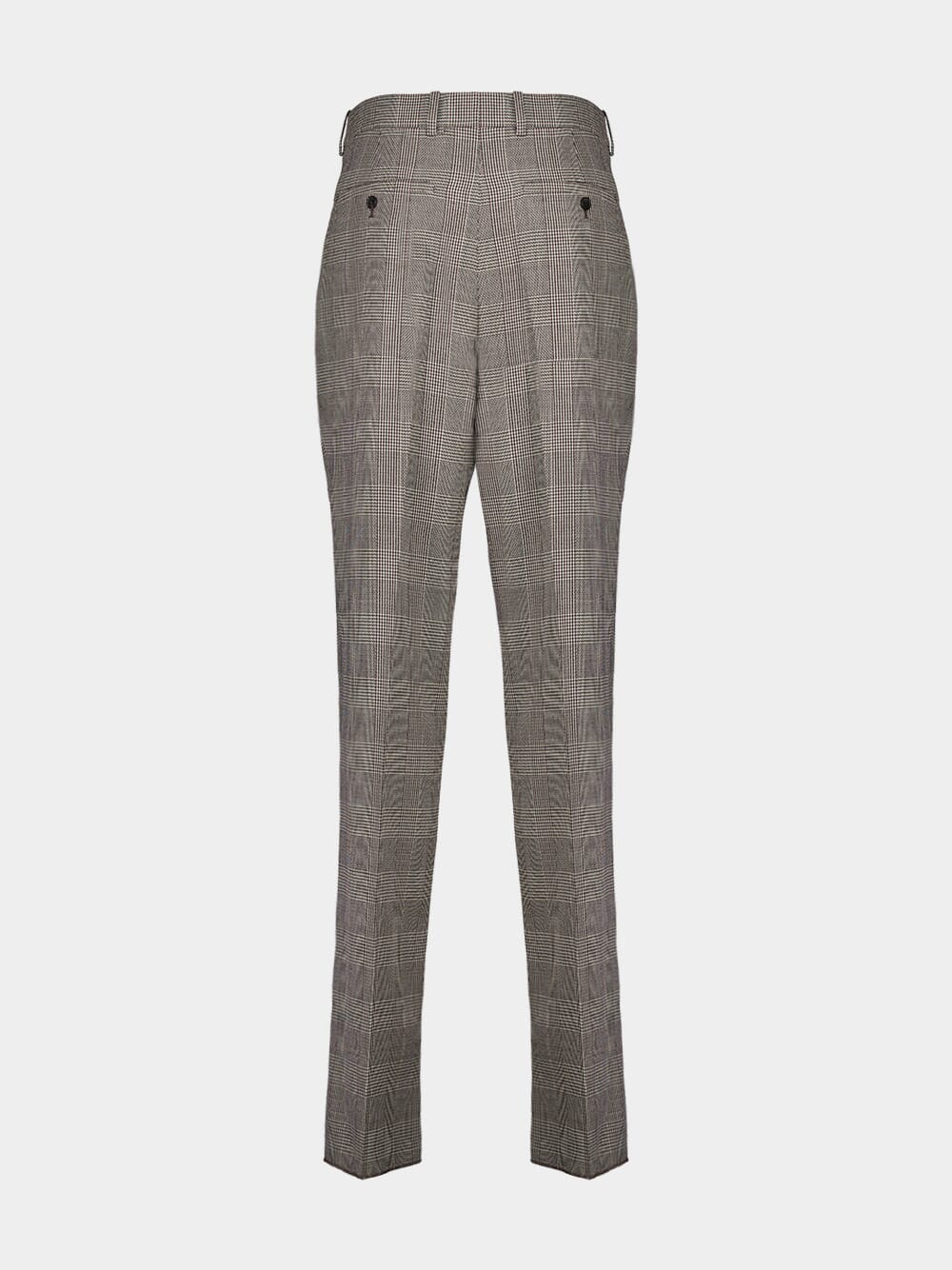 Noir et Marron Prince of Wales Wool Pants
