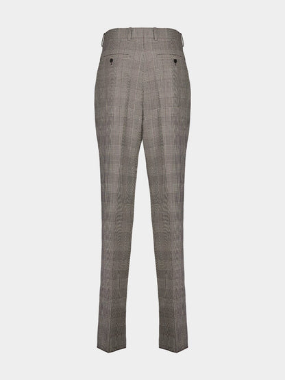Noir et Marron Prince of Wales Wool Pants