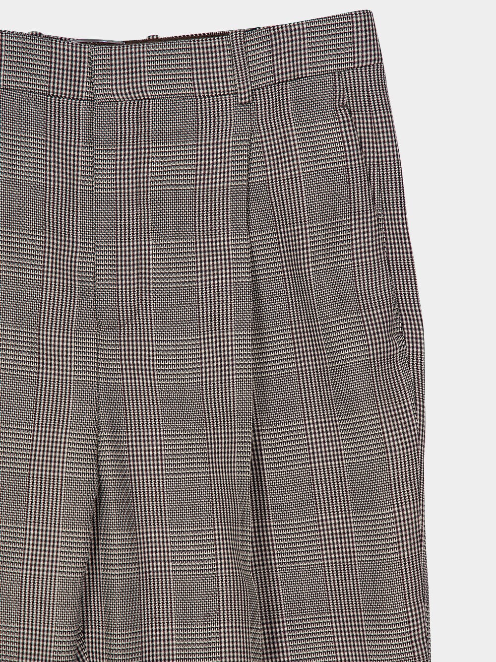 Noir et Marron Prince of Wales Wool Pants