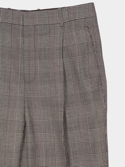 Noir et Marron Prince of Wales Wool Pants